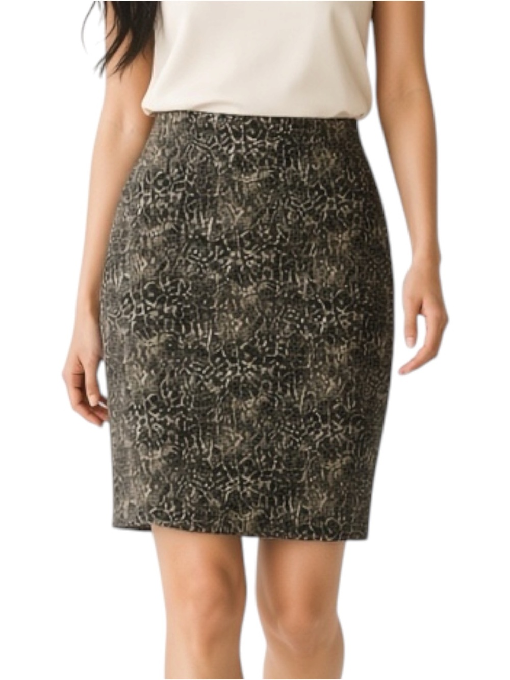 Talbots Brown Tan Animal Print Velvet Skirt NWT Size 16 CottageCore